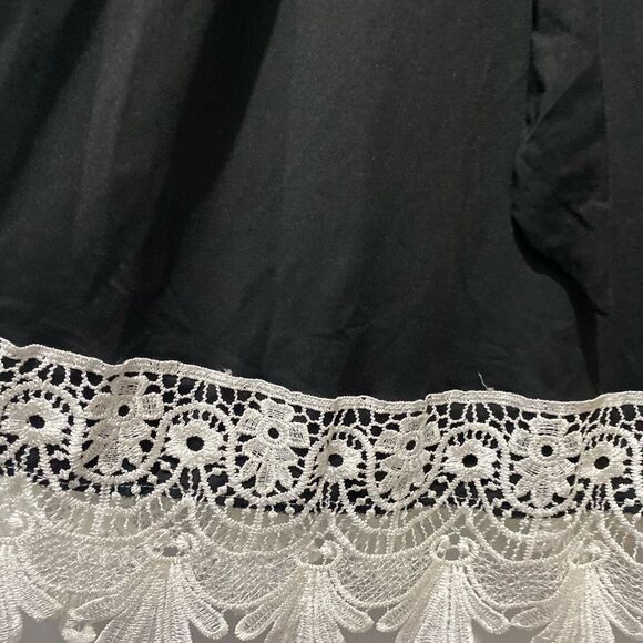 Black Long Sleeve Gown with Tie Front - Picture 2 of 5